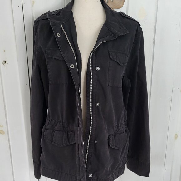 GAP Factory Jackets & Coats Gap Off Black Cotton Utility Jacket